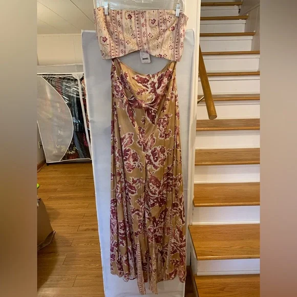 Free people Juliet Strapless Cut/out Jumpsuit Sz L - Picture 4 of 6